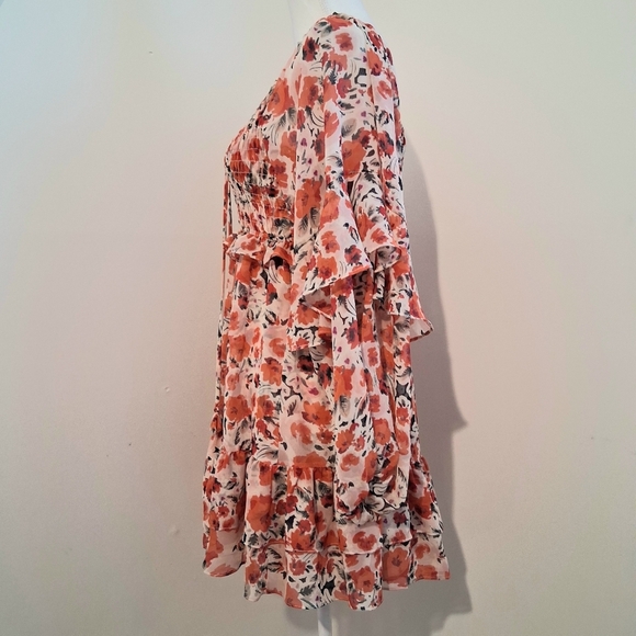 MISA Los Angeles Asra Red Floral Puff Sleeve Dress | US Size Medium - Picture 5 of 14